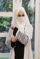 Falasteen – Palestine-Inspired Embroidered SleevesStyle: Open Coat Abaya (with inner recommended)