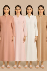 ABAYA F-Zipper Abaya in Manjan Fabric