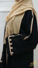 Elysia – Black Contrast Trim Abaya