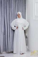Zehra – White CY Crush Summer Abaya