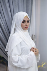 luma – White Sheesha Chiffon Abaya