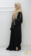 Elysia – Black Contrast Trim Abaya