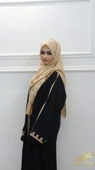 Elysia – Black Contrast Trim Abaya