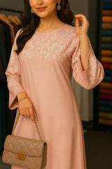 Elegant Half Body Embroidered Abaya – Nida Fabric