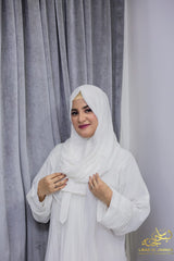 Zehra – White CY Crush Summer Abaya