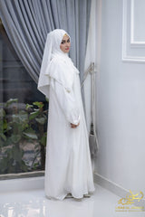 luma – White Sheesha Chiffon Abaya