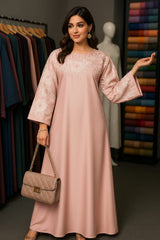 Elegant Half Body Embroidered Abaya – Nida Fabric