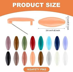 PIN Plastic Plain Scarf Pin Set – 12 Pieces, 6 Colors