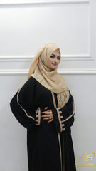 Elysia – Black Contrast Trim Abaya