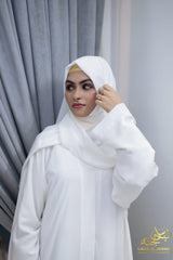 luma – White Sheesha Chiffon Abaya