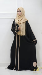 Elysia – Black Contrast Trim Abaya