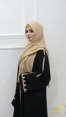 Elysia – Black Contrast Trim Abaya