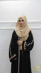 Elysia – Black Contrast Trim Abaya