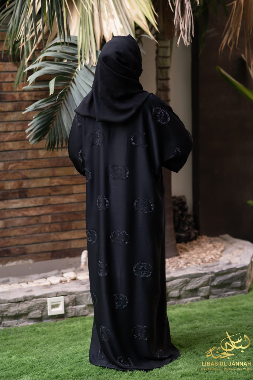 Maxy – Luxe Black with Gucci-Inspired Shine Fabric: Premium Nida