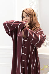 Salma – Nida Zoom with White StripesFabric: Nida Zoom