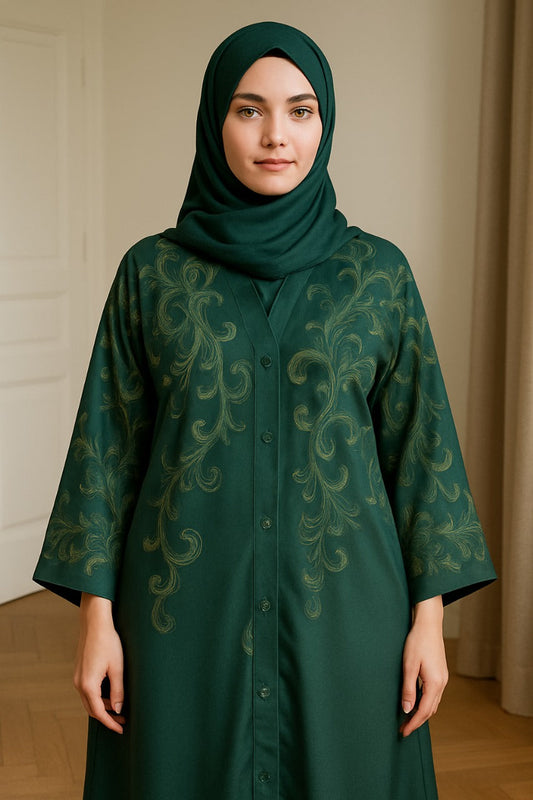 Elegant Computer Embroidery DetailFabric: China Nida
