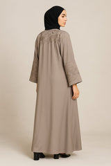 Luxury Embroidered Abaya – Front, Back & Sleeves Design