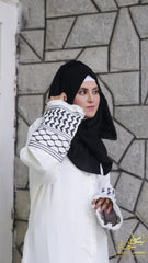 White Crushed CY Abaya Upper – Heritage Embroidery with Modern Grace