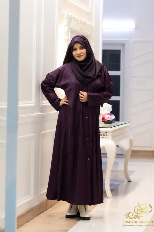 Dark Purple  – Cross Pintex Design with Black Nuggets* | Elegant & Unique