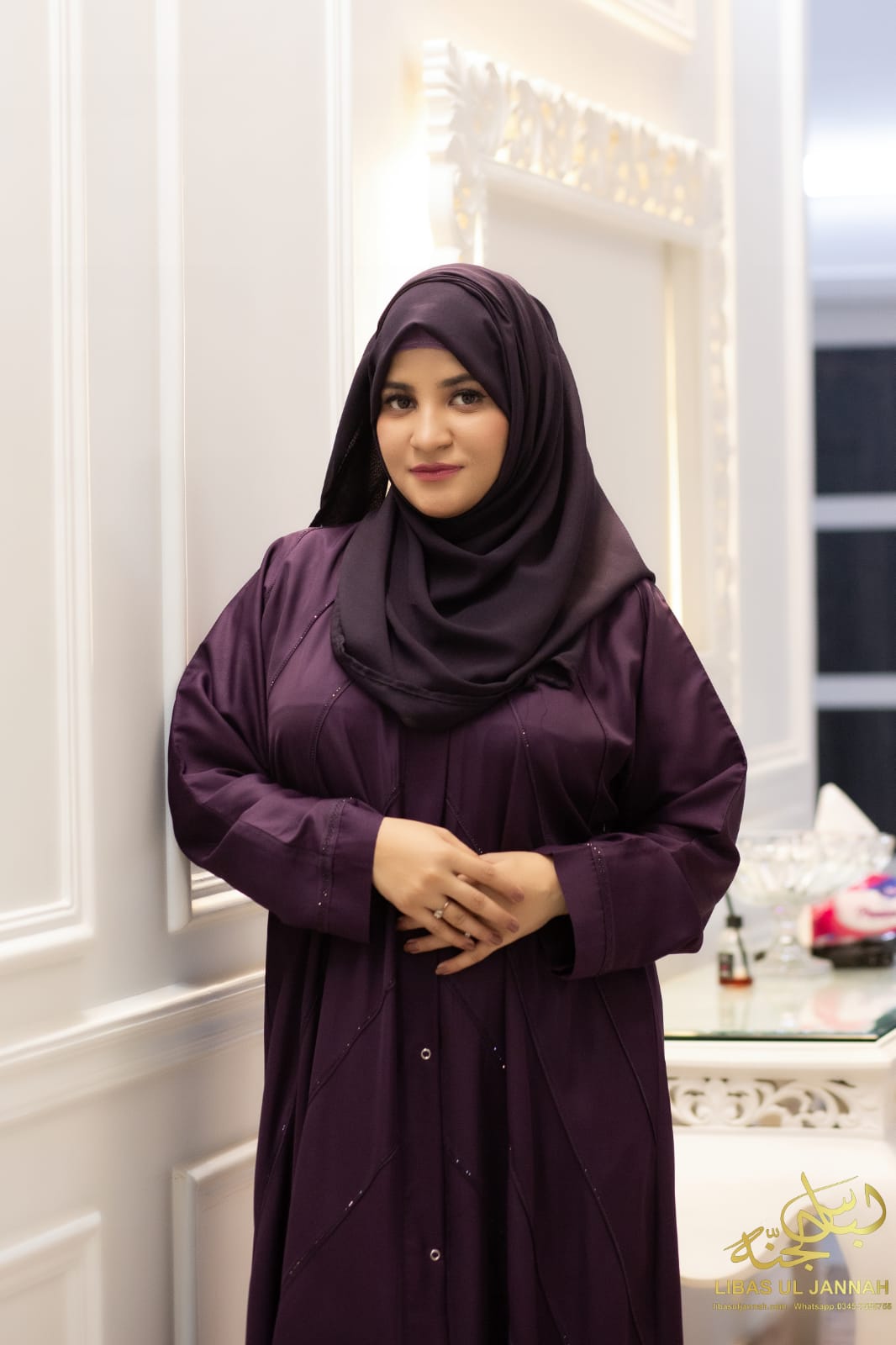 Dark Purple  – Cross Pintex Design with Black Nuggets* | Elegant & Unique