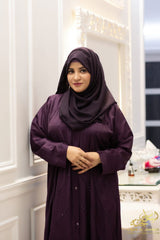 Dark Purple  – Cross Pintex Design with Black Nuggets* | Elegant & Unique